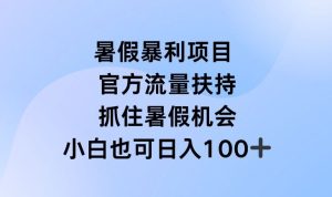 暑假暴利直播项目，官方流量扶持，把握暑假机会【揭秘】-金鼎聊项目