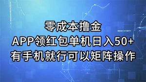 （11545期）零成本撸金，APP领红包，单机日入50+，有手机就行，可以矩阵操作-金鼎聊项目