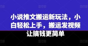 小说推文搬运新玩法,小白轻松上手,搬运发视频让搞钱更简单-金鼎聊项目