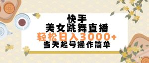 (11565期)快手美女跳舞直播,轻松日入3000+简单无脑-金鼎聊项目