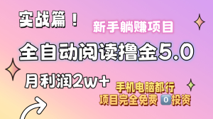 （11578期）小说全自动阅读撸金5.0 操作简单 可批量操作 零门槛！小白无脑上手月入2w+-金鼎聊项目