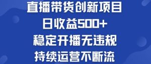 淘宝无人直播带货创新项目：日收益500+  稳定开播无违规  持续运营不断流【揭秘】-金鼎聊项目