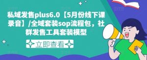 私域发售plus6.0【5月份线下课录音】/全域套装sop流程包，社群发售工具套装模型-金鼎聊项目