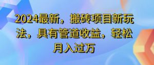 (11616期)2024最近,搬砖收益新玩法,动动手指日入300+,具有管道收益-金鼎聊项目