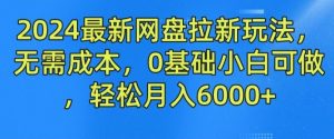 2024最新网盘拉新玩法，无需成本，0基础小白可做，轻松月入6000+【揭秘】-金鼎聊项目