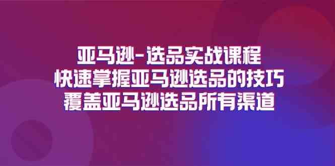 亚马逊选品实战课程，快速掌握亚马逊选品的技巧，覆盖亚马逊选品所有渠道-金鼎聊项目