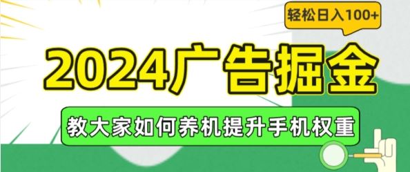 2024广告掘金，教大家如何养机提升手机权重，轻松日入100+【揭秘】-金鼎聊项目