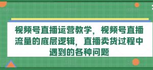 视频号直播运营教学,视频号直播流量的底层逻辑,直播卖货过程中遇到的各种问题-金鼎聊项目