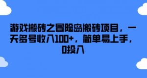 游戏搬砖之冒险岛搬砖项目，一天多号收入100+，简单易上手，0投入【揭秘】-金鼎聊项目
