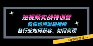 (11729期)短视频实战特训营:教你如何做短视频,各行业如何获客,如何变现 (60节)-金鼎聊项目