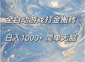 （11785期）全自动游戏打金搬砖，日入1000+简单无脑-金鼎聊项目