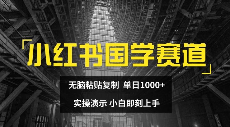 小红书国学赛道，无脑粘贴复制，单日1K，实操演示，小白即刻上手【揭秘】-金鼎聊项目