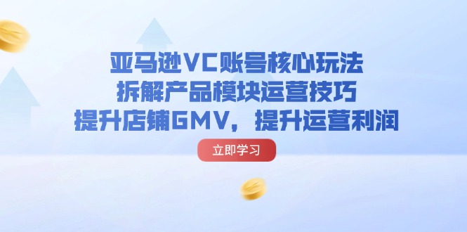 (11848期)亚马逊VC账号核心玩法,拆解产品模块运营技巧,提升店铺GMV,提升运营利润-金鼎聊项目