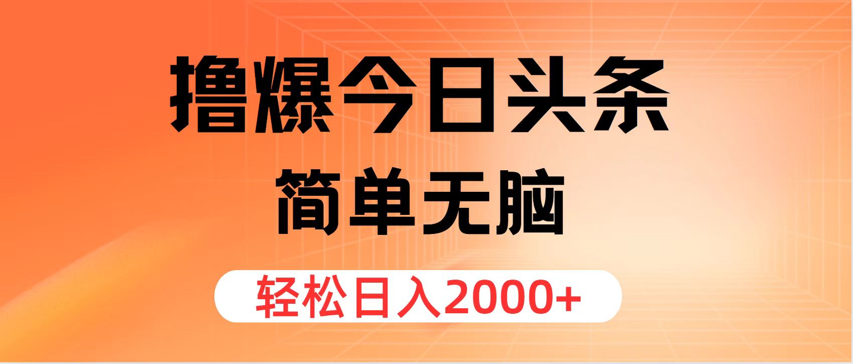 （11849期）撸爆今日头条，简单无脑，日入2000+-金鼎聊项目