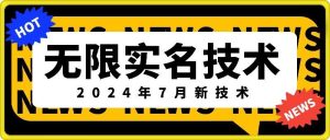 无限实名技术(2024年7月新技术)，最新技术最新口子，外面收费888-3688的技术-金鼎聊项目