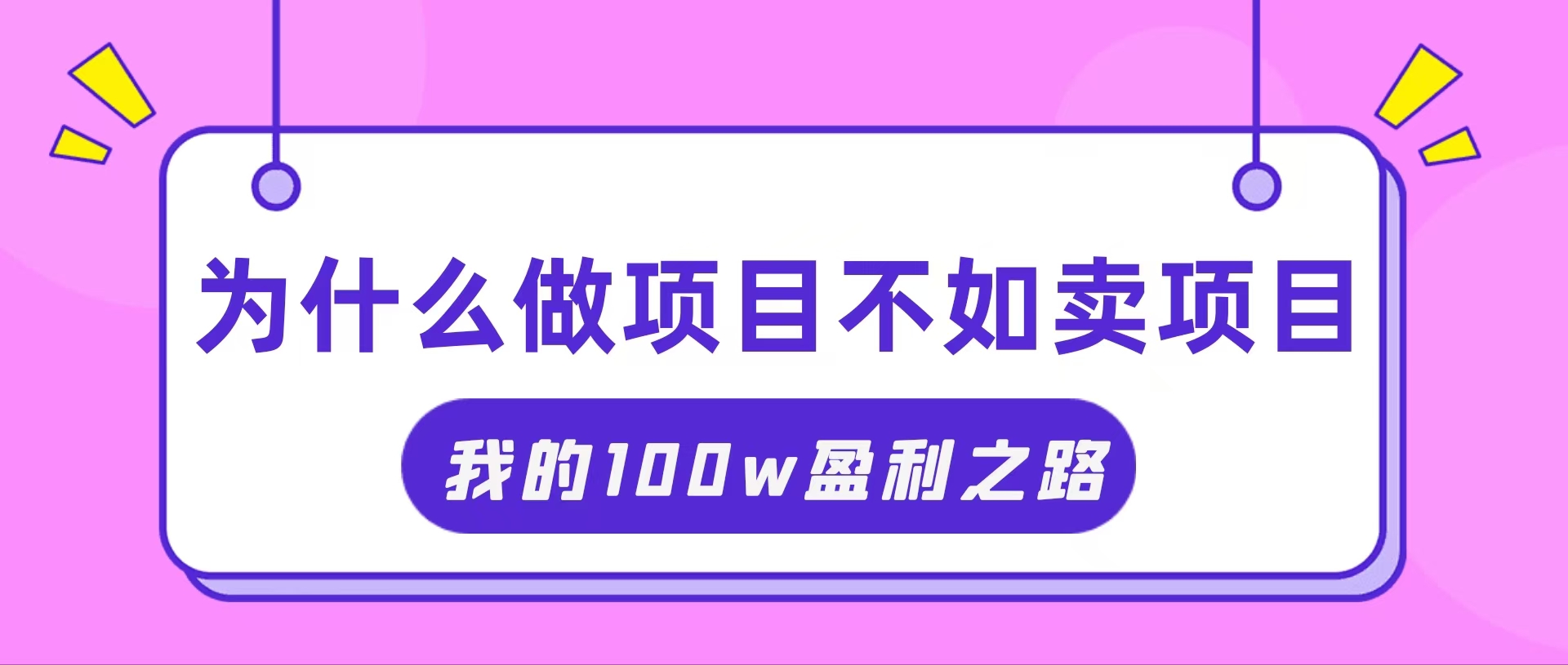 （11893期）抓住互联网创业红利期，我通过卖项目轻松赚取100W+-金鼎聊项目