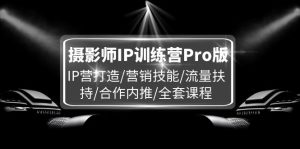 （11899期）摄影师IP训练营Pro版，IP营打造/营销技能/流量扶持/合作内推/全套课程-金鼎聊项目