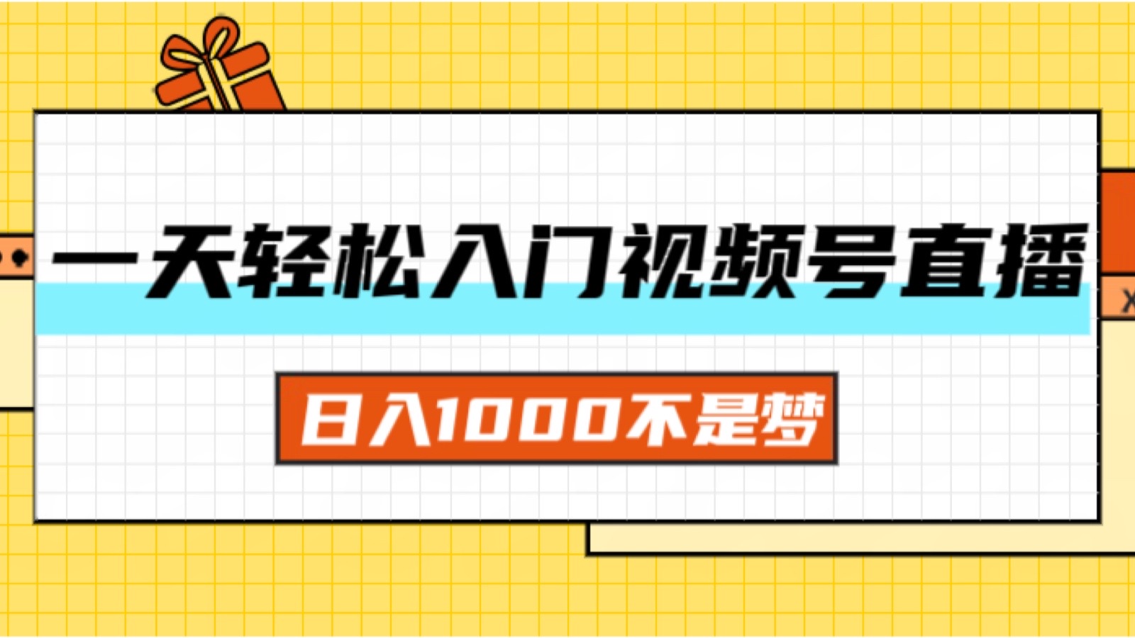 （11906期）一天入门视频号直播带货，日入1000不是梦-金鼎聊项目