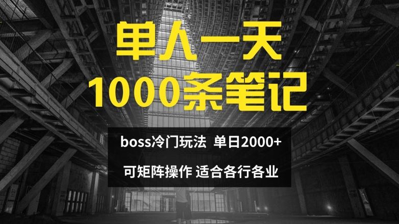 单人一天1000条笔记，日入2000+，BOSS直聘的正确玩法【揭秘】-金鼎聊项目