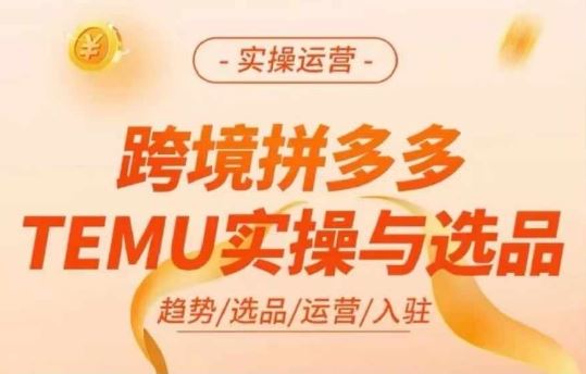 跨境拼多多TEMU实操与选品,多多temu跨境选品运营实操-金鼎聊项目
