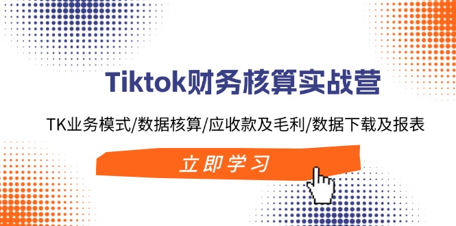 （11978期）Tiktok财务核算实战营：TK业务模式/数据核算/应收款及毛利/数据下载及报表-金鼎聊项目
