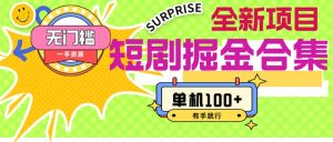 （11999期）短剧掘金合集2.0  无门槛没成本 有手就行 单机100+-金鼎聊项目