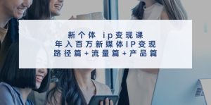 新个体ip变现课，年入百万新媒体IP变现，路径篇+流量篇+产品篇-金鼎聊项目