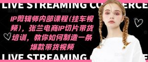 IP剪辑师内部课程(挂车视频)，张兰电商IP切片带货培训，教你如何制造一条爆款带货视频-金鼎聊项目