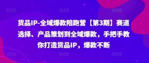 货品IP全域爆款陪跑营【第3期】赛道选择、产品策划到全域爆款,手把手教你打造货品IP,爆款不断-金鼎聊项目