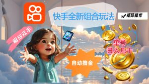 （12089期）快手全新组合玩法，解放双手，自动撸金，单号日入几十，可矩阵操作-金鼎聊项目