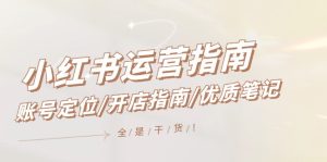 小红书运营指南，账号定位/开店指南/优质笔记/没有套路，全是经验-金鼎聊项目