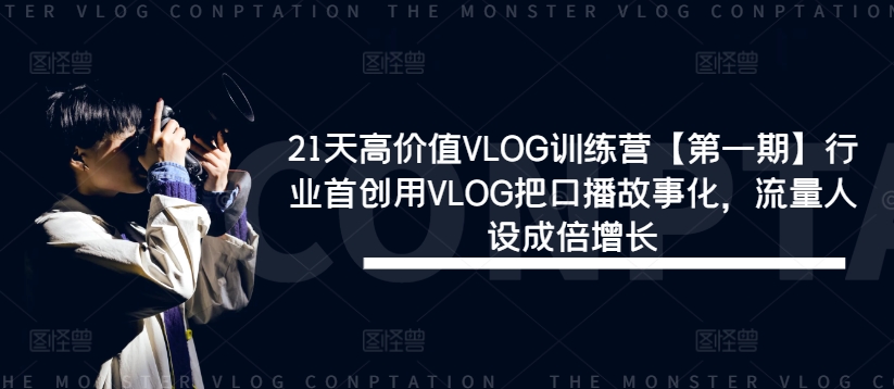 21天高价值VLOG训练营【第一期】行业首创用VLOG把口播故事化，流量人设成倍增长-金鼎聊项目