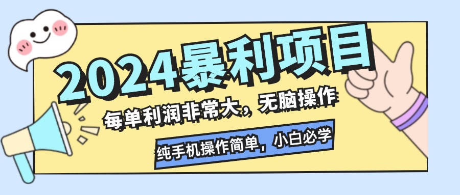 （12130期）2024暴利项目，每单利润非常大，无脑操作，纯手机操作简单，小白必学项目-金鼎聊项目