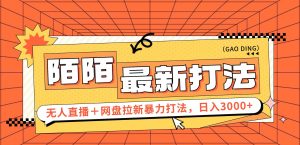 (12148期)日入3000+,陌陌最新无人直播+网盘拉新打法,落地教程-金鼎聊项目