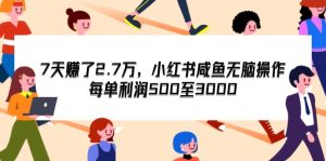 （12192期）7天收了2.7万，小红书咸鱼无脑操作，每单利润500至3000-金鼎聊项目