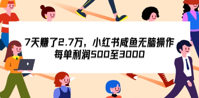 （12192期）7天收了2.7万，小红书咸鱼无脑操作，每单利润500至3000-金鼎聊项目