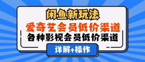 （12320期）闲鱼新玩法，爱奇艺会员低价渠道，各种影视会员低价渠道详解-金鼎聊项目