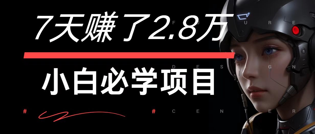 7天赚了2.8万！每单利润最少500+，轻松月入7万+小白有手就行-金鼎聊项目