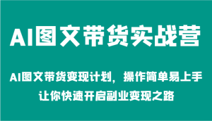 AI图文带货实战营-AI图文带货变现计划，操作简单易上手，让你快速开启副业变现之路-金鼎聊项目