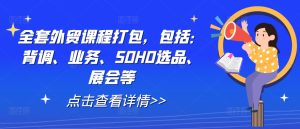 全套外贸课程打包，包括：背调、业务、SOHO选品、展会等-金鼎聊项目