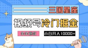 2024视频号三国冷门赛道掘金，条条视频爆款，操作简单轻松上手，新手小白也能月入1w-金鼎聊项目