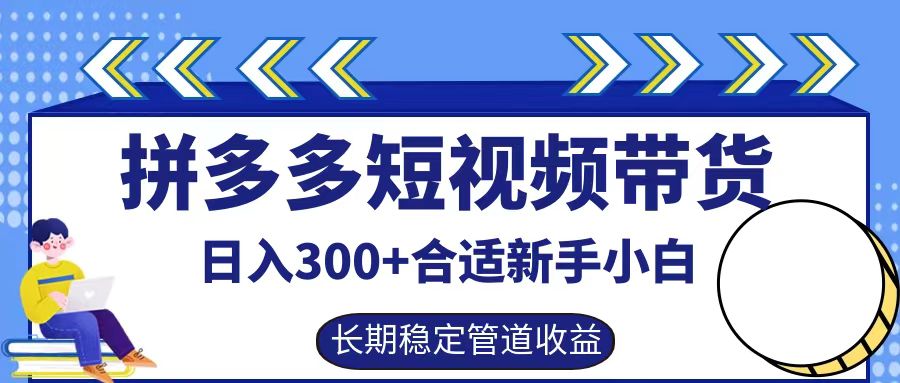 拼多多短视频带货日入300+，实操账户展示看就能学会-金鼎聊项目