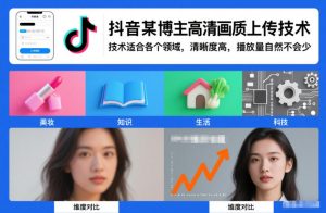 抖音某博主视频高清画质上传技术，技术适合各个领域，清晰度高，播放量自然不会少-金鼎聊项目