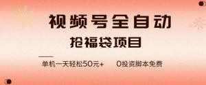 视频号全自动抢福袋，一天单机轻松50+，零成本脚本代替人工去跑【揭秘】-金鼎聊项目