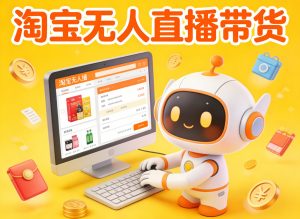 淘宝无人直播带货，24小时自动卖货，月佣金1W+，不违规不封号，不用露脸-金鼎聊项目