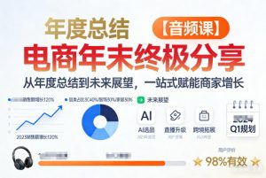 电商年未终极分享,从年度总结到未来展望,一站式赋能商家增长【音频课】-金鼎聊项目