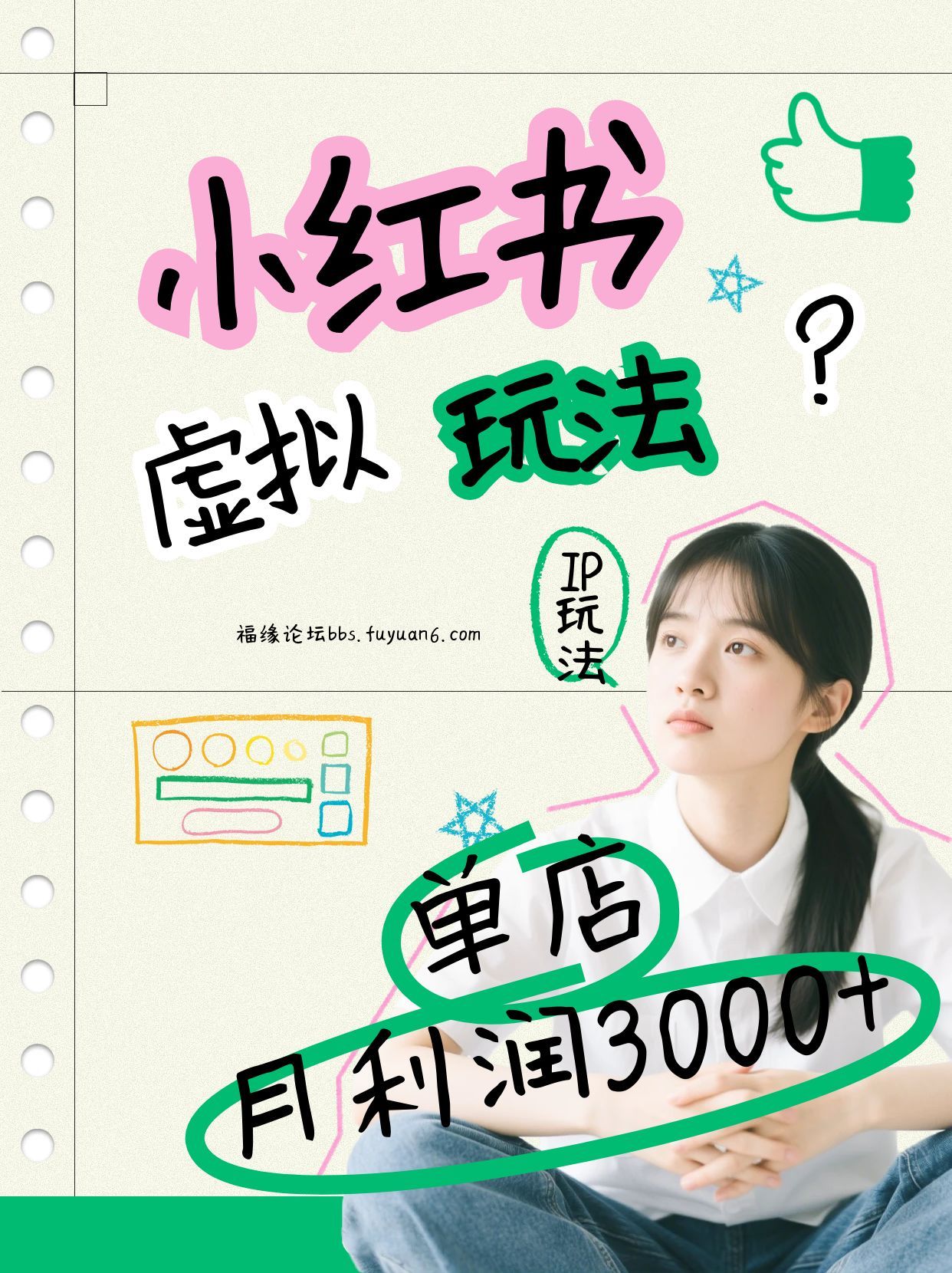 小红书虚拟玩法(铺货流和单品玩法)，单店月利润3000+，IP打法+原创商品(0违规)-金鼎聊项目