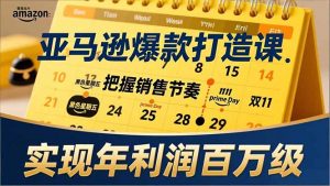 亚马逊爆款打造课,大促节点、全年规划、淡旺季打法,把握销售节奏,实现年利润百万级-金鼎聊项目