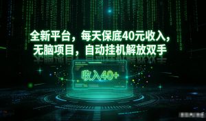 最新看广平台，每天保底30-4米，无脑项目，自动挂G解放双手【揭秘】-金鼎聊项目