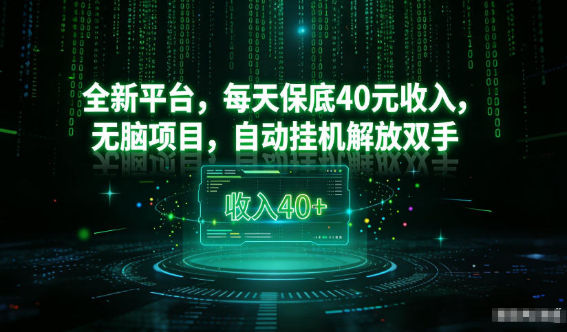 最新看广平台，每天保底30-4米，无脑项目，自动挂G解放双手【揭秘】-金鼎聊项目
